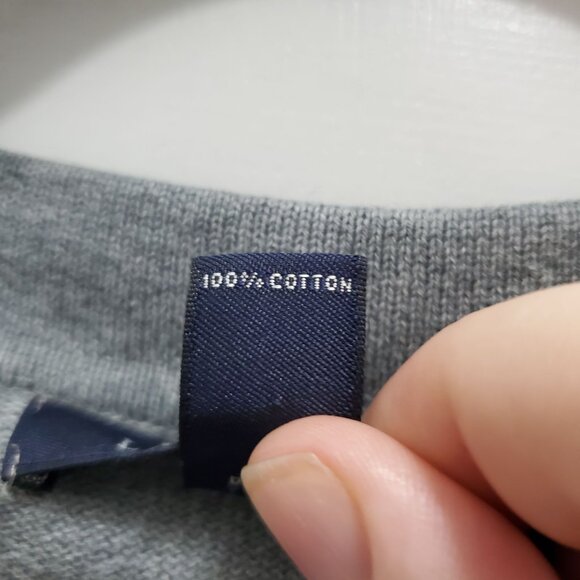 Lands' End Women's Gray Basic 100% Cotton Classic V-Neck Sweater Size L (14-16) - Picture 6 of 8